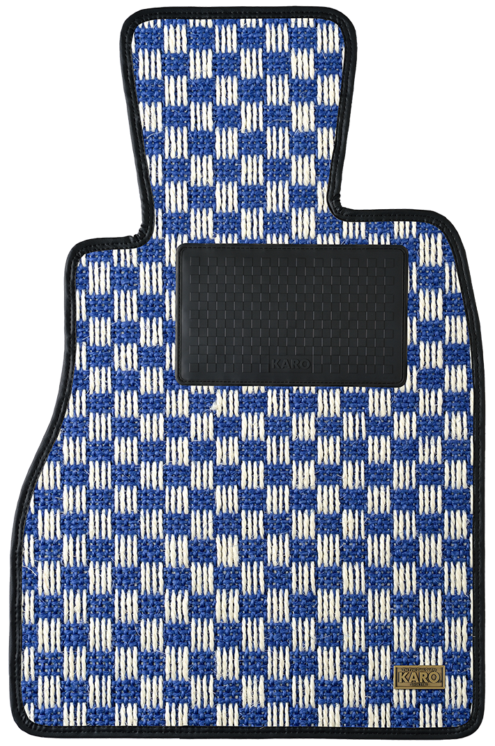 KARO SISAL BLUE WHITE FLOOR MATS FOR VOLVO XC70 SB52#4AWL SISAL-2597-BLUE-WHITE