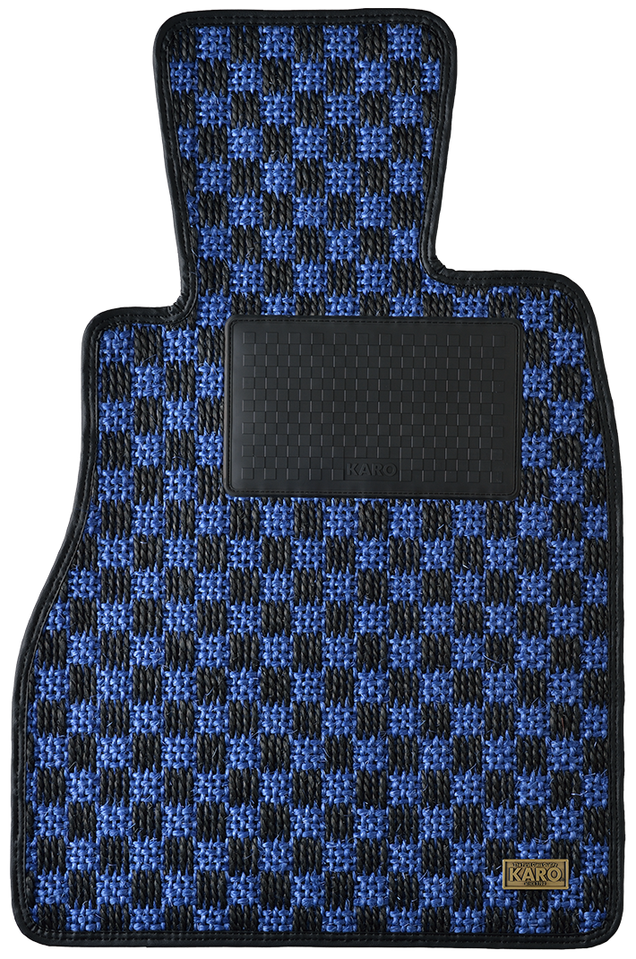 KARO GRAN SISAL BLUE BLACK FLOOR MATS FOR Honda N-BOX JF# GRAN-SISAL-3234-BLUE-BLACK