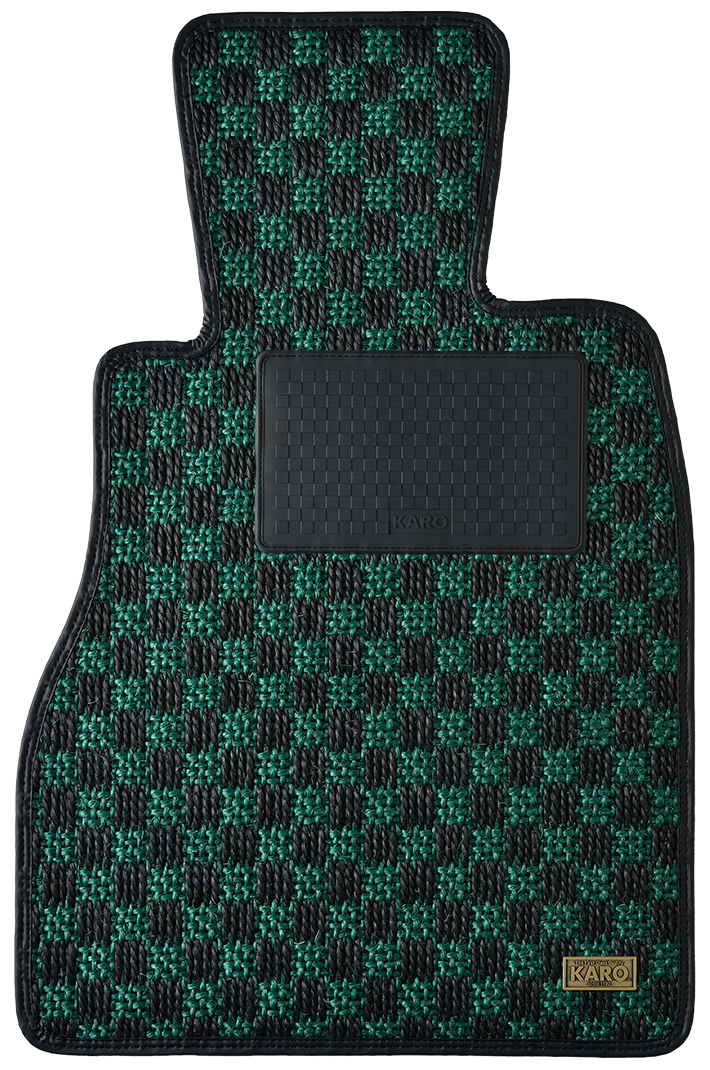 KARO GRAN SISAL GREEN BLACK LUGGAGE MATS FOR Mazda MAZDA2 DJ#AS GRAN-SISAL-4424-GREEN-BLACK