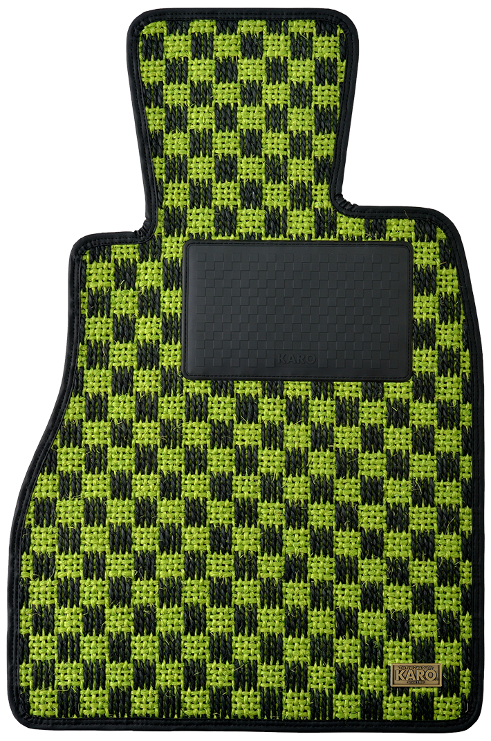 KARO SISAL LIME BLACK FLOOR MATS FOR TOYOTA ARISTO JZS147 1991.10-1997.07 SISAL-458-LIME-BLACK