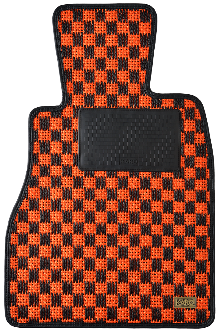 KARO SISAL ORANGE BLACK FLOOR MATS FOR TOYOTA ARISTO JZS147 1991.10-1997.07 SISAL-458-ORANGE-BLACK