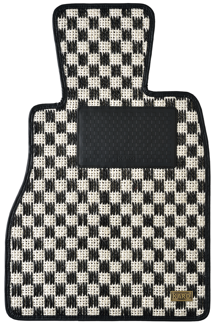 KARO GRAN SISAL WHITE BLACK FLOOR MATS FOR PORSCHE Boxster 986 GRAN-SISAL-1045-WHITE-BLACK