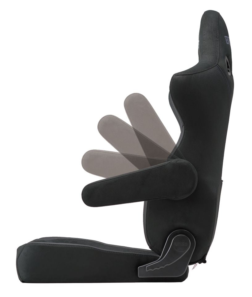 BRIDE STEPPED ARMREST LEFT-HANDED NUGRE CHARCOAL GRAY P64NR1