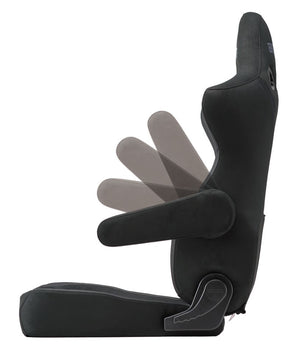 BRIDE STEPPED ARMREST, RIGHT-HAND, PREMIUM SUEDE-LIKE FINISH, BLACK P63AAN