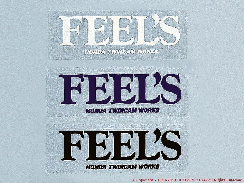 FEEL'S HONDA TWINCAM FEEL'S STICKER LETTER CUT-OUT TYPE MEDIUM 7CM X 22CM WHITE FOR  FEELS-01012