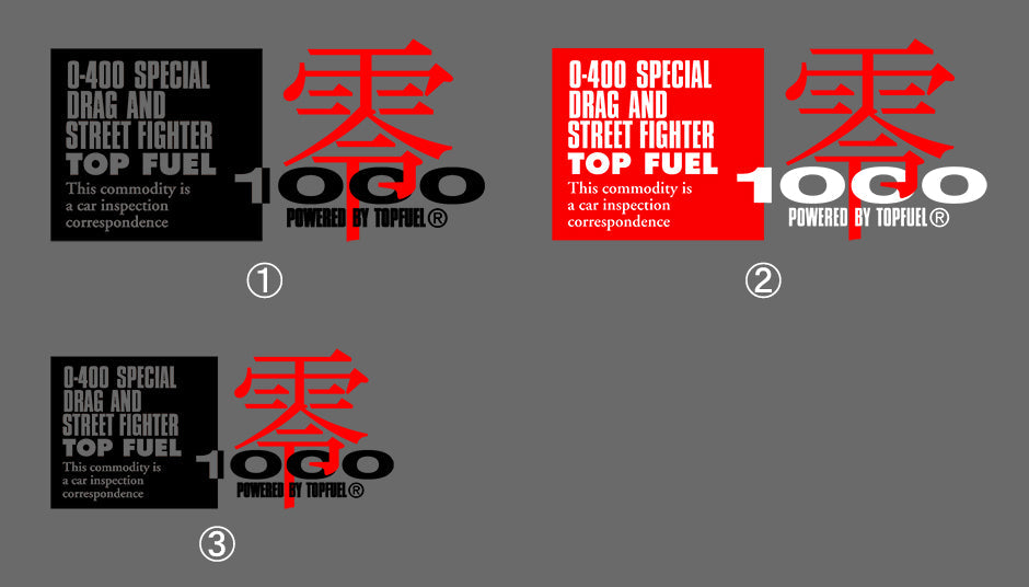 ZERO1000 STICKER M BLACK RED 702-A003