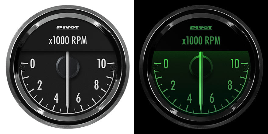 PIVOT STING 52 TACHOMETER GAUGE GREEN LIGHT STT-5