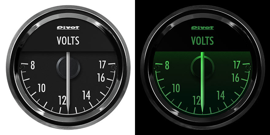 PIVOT STING 52 VOLTMETER GAUGE GREEN LIGHT STV-5
