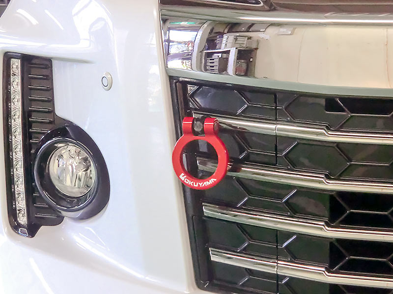 OKUYAMA FLIP-UP TOWING HOOK FRONT YELLOW For VELLFIRE G'S ANH20W 301-097-1