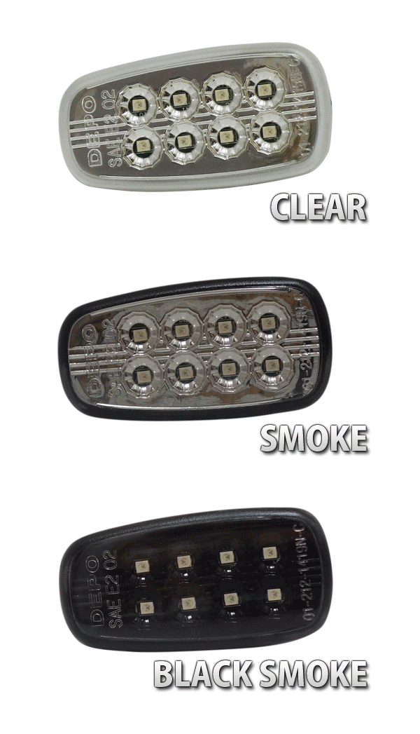 CRYSTAL EYE FLOWING TURN SIGNALS SEQUENTIAL LED SIDE MARKERS SMOKE FOR TOYOTA PREMIO T24  D072-SM