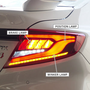 VALENTI JEWEL LED TAIL LAMP ULTRA RED LENS GLOSS BLACK FOR SUBARU IMPREZA WRX S4 VBH TSWRXU-RG-2