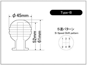 LAILE BEATRUSH JURACONR GEAR KNOB TYPE B M10x1 50P BLACK A91015B-B