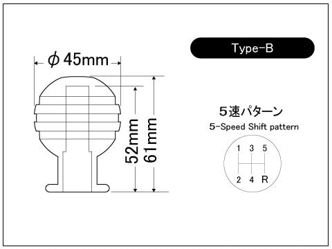LAILE BEATRUSH JURACONR GEAR KNOB TYPE B M10x1 25P BLACK A91012B-B