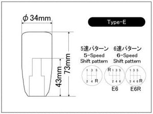 LAILE BEATRUSH TITANIUM GEAR KNOB TYPE E M10x1 50P 6 SPEED R1 6  A91015TI-E6