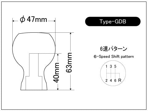 LAILE BEATRUSH JURACON GEAR KNOB TYPE GD M12x1 25P BLACK For IMPREZA VAB GVB GRB GDB A91212B-GD