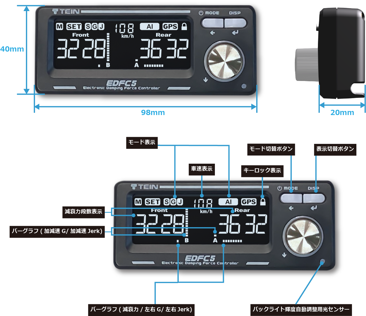 TEIN EDFC 5 ELECTRONIC DAMPING FORCE CONTROLLER KIT EDK04-R6655