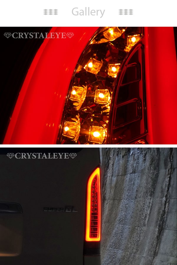 CRYSTAL EYE FIBER FULL LED TAIL V1 RED CLEAR (RC) FOR TOYOTA HIACE 200  S147-RC