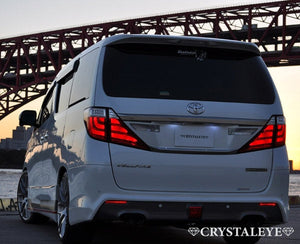 CRYSTAL EYE FIBER FULL LED TAIL LAMP V2 SMOKE (SM) FOR TOYOTA VELLFIRE 20 ALPHARD 20 ALL MODELS EARLY LATE HYBRID COMPATIBLE J170-SM