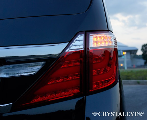CRYSTAL EYE FIBER FULL LED TAIL LAMP V2 RED CLEAR (RC) FOR TOYOTA VELLFIRE 20 ALPHARD 20 ALL MODELS EARLY LATE HYBRID COMPATIBLE J170-RC