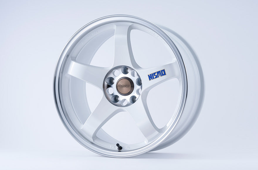 NISMO ALUMINUM ROAD WHEEL LM GT4 NISMO 40TH ANNIVERSARY WHITE + CUTTING SILVER MODEL 18X9.5 12 5X114.3 FOR NISSAN SKYLINE GT-R BCNR33 BNR34 4030S-RS595-WM