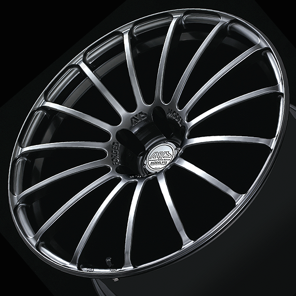 YOKOHAMA AVS MODEL F15 FOR JAPANESE CARS 18X8.0J 5X114.3 45 PB PLATINUM BLACK YOKOHAMA-ADVAN-04351