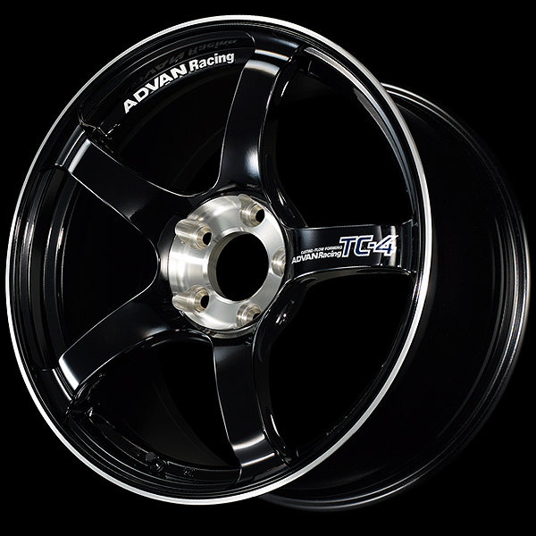 YOKOHAMA ADVAN RACING TC-4 FOR JAPANESE CARS 17X7.5J 4(M14)X100 35 GBC RACING GLOSS BLACK - DIAMOND CUT YOKOHAMA-ADVAN-00287