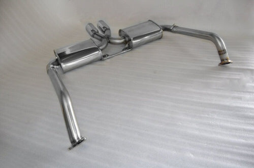 KREISSIEG FIRST CAT-BACK F1 SOUND EXHAUST SYSTEM WONDERWOLF VER. STAINLESS STEEL BILLET FLOATING CURL TAIL SANDBLASTED KSG LOGO MARK 5SP EARLY MODEL FOR PORSCHE 987 CAYMAN ZENKI  P987C-05-STAINLESSBILLET-5SP