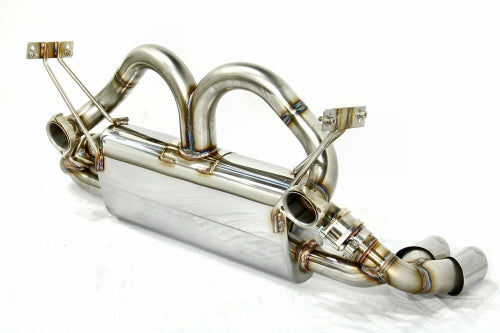 KREISSIEG F1 SOUND EXHAUST SYSTEM WONDERWOLF VER. TITANIUM FLOATING CURL TAIL SANDBLASTED KSG LOGO MARK FOR FERRARI 348 GTS FERRARI GTB FERRARI 348 SPIDER F348-11-TITANIUM-GTS-GTB-SPIDER