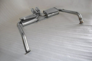 KREISSIEG FIRST CAT-BACK F1 SOUND EXHAUST SYSTEM WONDERWOLF VER. STAINLESS STEEL FLOATING CURL TAIL SANDBLASTED KSG LOGO MARK 6SP LATE MODEL FOR PORSCHE 987 CAYMAN KOUKI  P987CL-05-STAINLESS-6SP