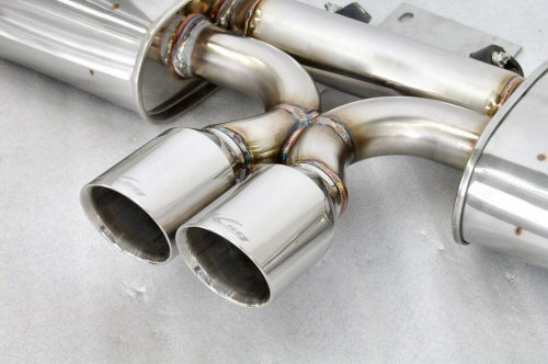 KREISSIEG FIRST CAT-BACK F1 SOUND EXHAUST SYSTEM WONDERWOLF VER. STAINLESS STEEL BILLET FLOATING CURL TAIL SANDBLASTED KSG LOGO MARK 6SP EARLY MODEL FOR PORSCHE 987 BOXSTER ZENKI  P987B-06-STAINLESSBILLET-6SP