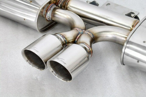 KREISSIEG FIRST CAT-BACK F1 SOUND EXHAUST SYSTEM WONDERWOLF VER. STAINLESS STEEL BILLET FLOATING CURL TAIL SANDBLASTED KSG LOGO MARK 5SP LATE MODEL FOR PORSCHE 987 CAYMAN KOUKI  P987CL-05-STAINLESSBILLET-5SP